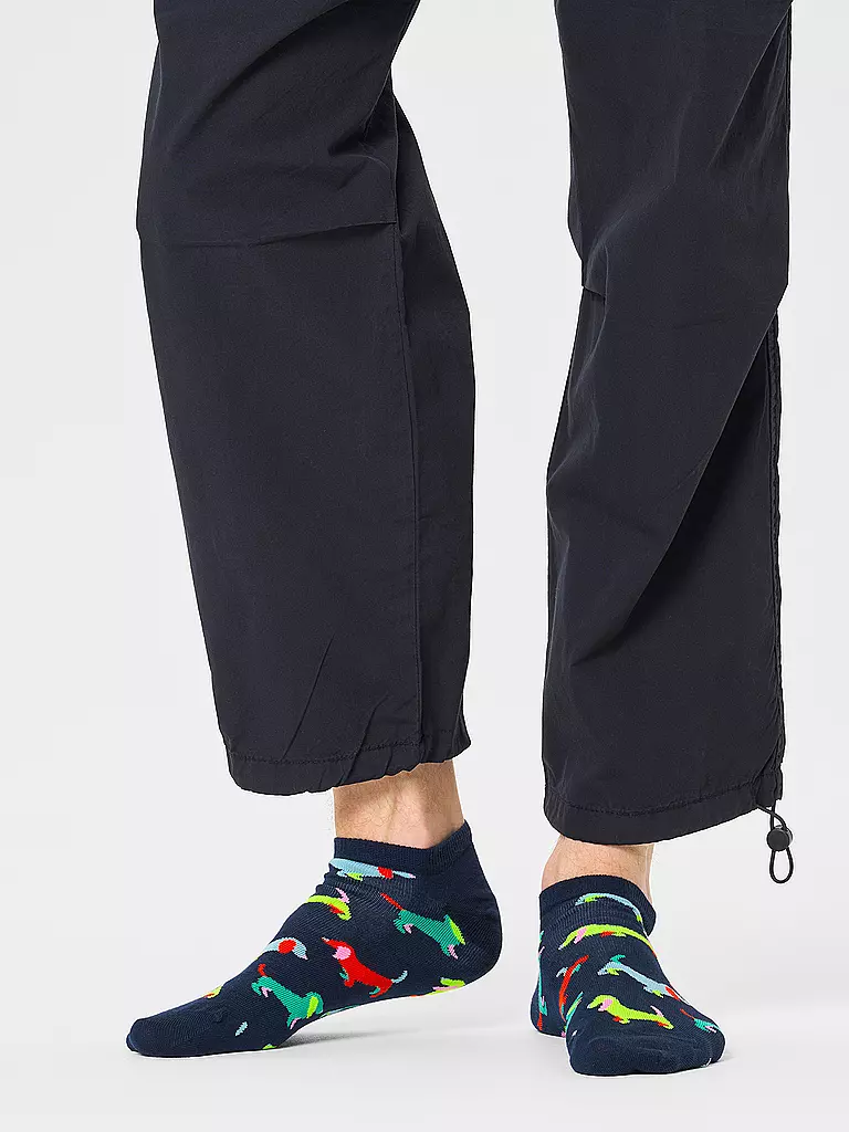 HAPPY SOCKS Damen Sneaker Socken 36-40 PUPPY LOVE navy dunkelblau