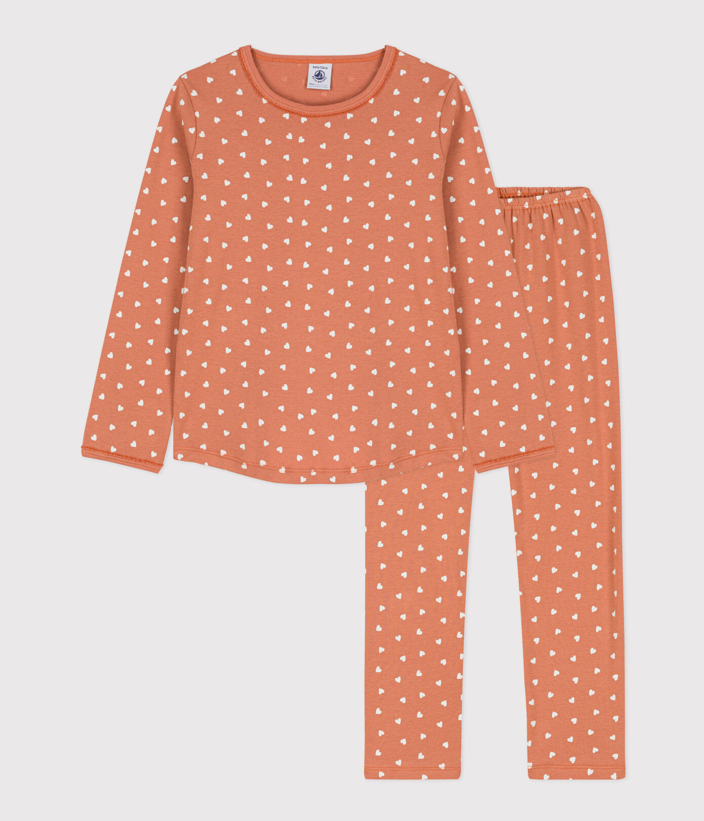 Pyjama cœur petite fille en coton