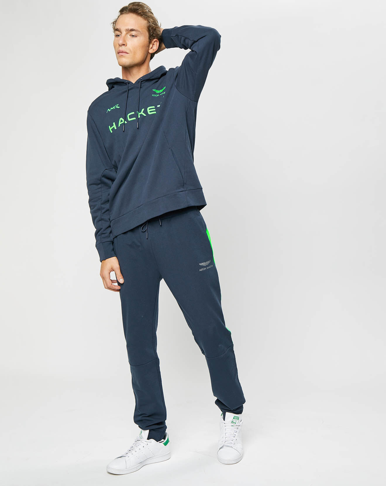 Hackett London Sweat à capuche Aston Martin Racing bleu marine/vert
