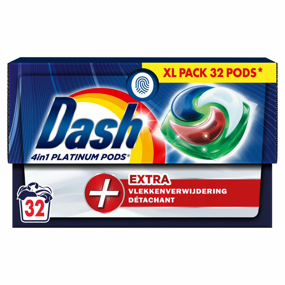 Dash Wasmiddelcapsules 4in1 Pods +Extra Vlekkenverwijderaar32 stuks