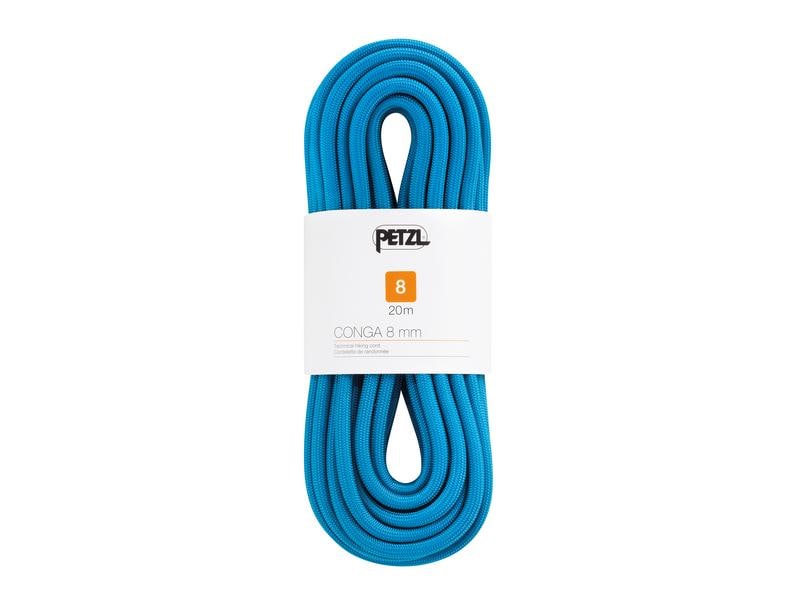 Petzl Reepschnur Conga Cord 8.0, Blau, Länge: 20 m Reepschnur zum Einrichten eines Seilgeländers bei Bergwanderungen