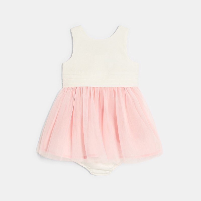 Robe chic bi-matière rose bébé fille Rose