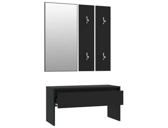 VIDAXL - Ensemble de meubles de couloir noir bois d'ingénierie