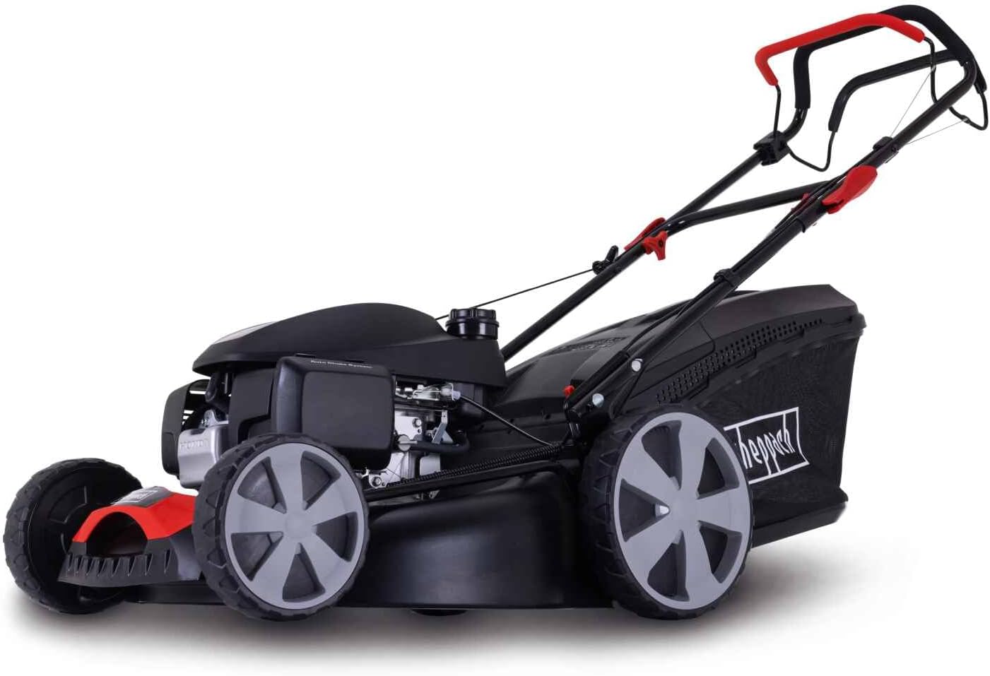 Scheppach Benzin-Rasenmäher MS170-51H | Schnittbreite 51 cm | 6in1, 3,4 kW / 4,56 PS 4-Takt Benzinmotor Honda | 6-Fach Schnitthöhenverstellung | 60 L Fangbox