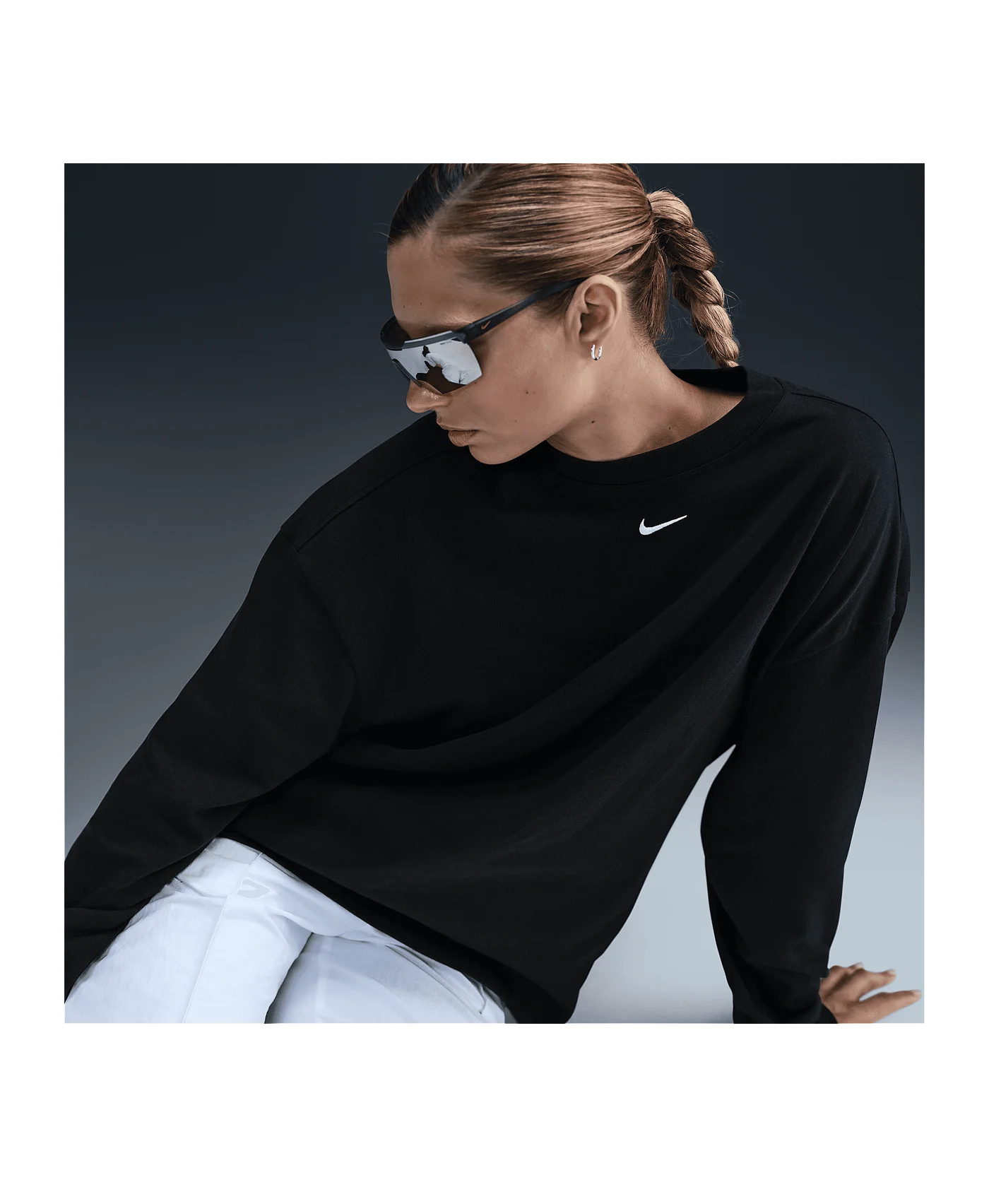 Nike Essential Oversized Sweatshirt Damen Schwarz F010