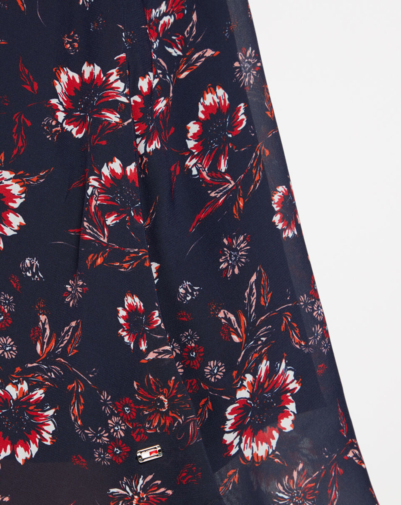Tommy Hilfiger Jupe midi Theme à fleurs bleu/rouge