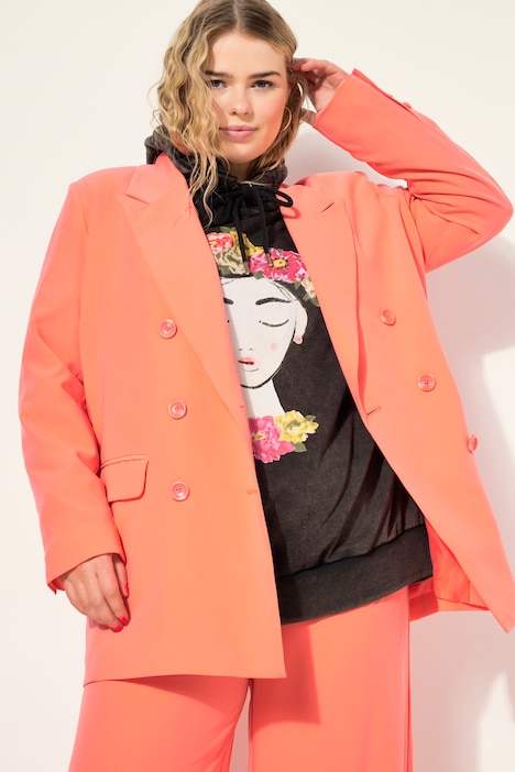 Blazer, Straight Fit, doppelreihig, Revers, Langarm