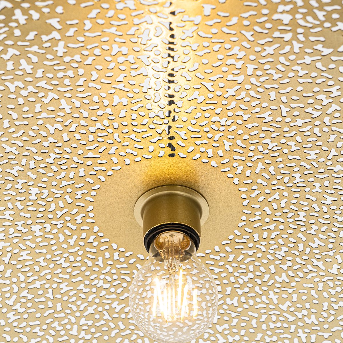 Oosterse hanglamp zwart met goud 60 cm - Japke