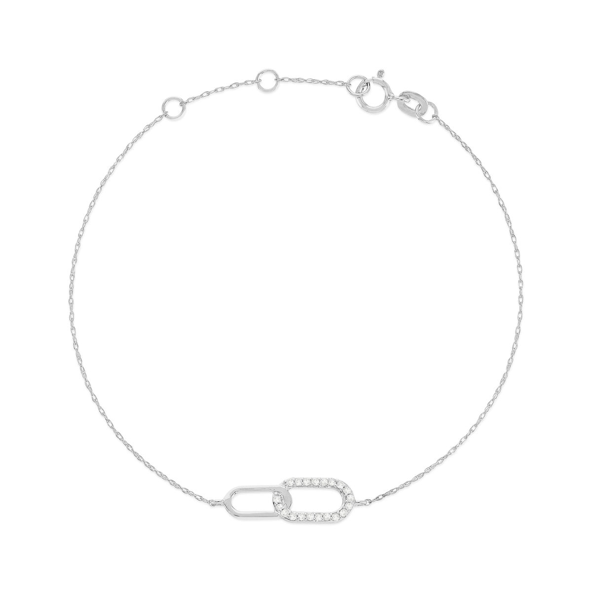 Bracelet or 375 blanc diamants
