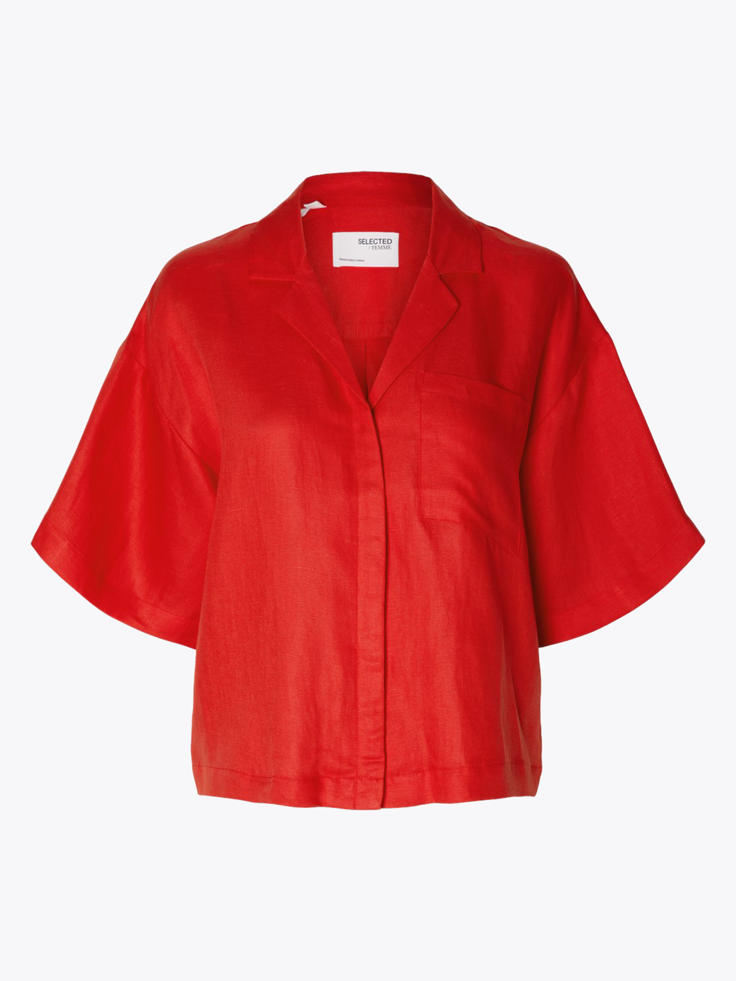 Lyra 2/4 Boxy Revers Linen Shirt