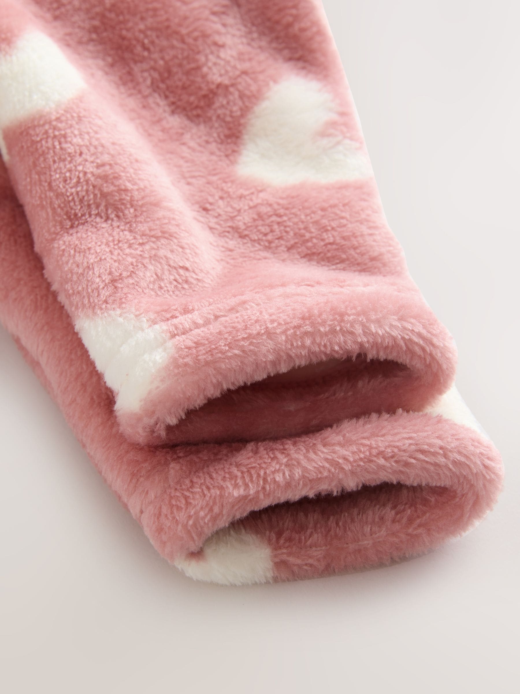 Roze hartenprint - Fleece babypyjama