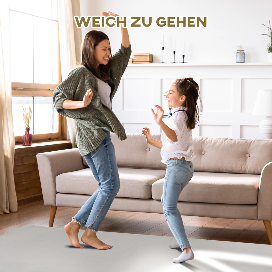 HOMCOM Teppich mit Gleitsicherheit grau