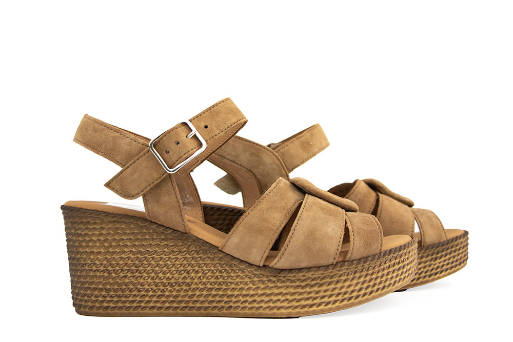 Gabor Sandaal Sleehak Walnut Suede