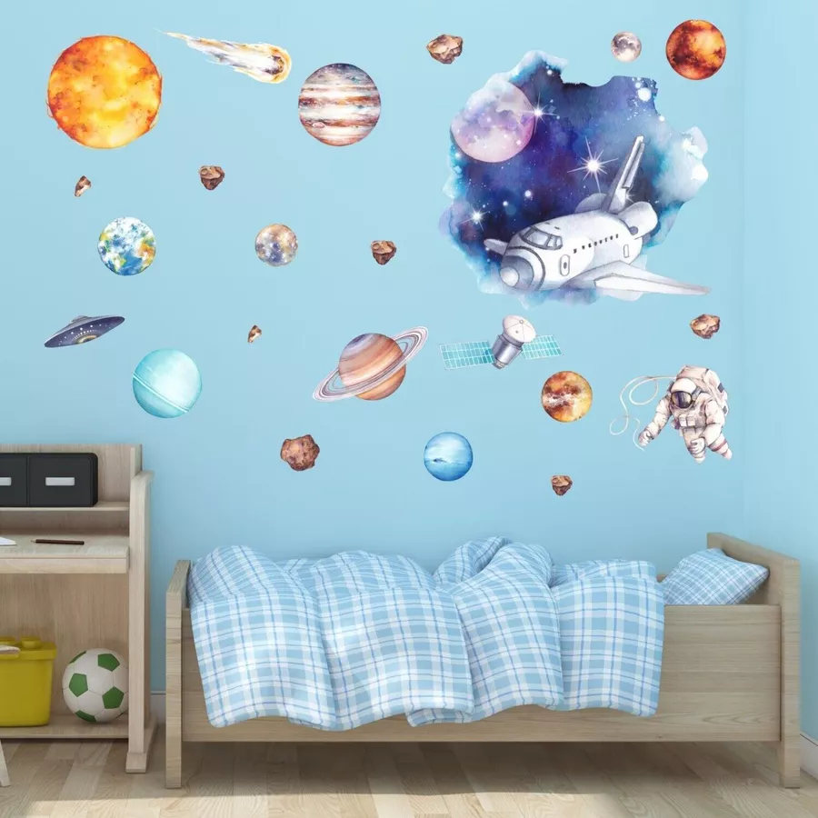 Nikima Wandtattoo 239 Wandtattoo Weltraum Planeten bunt