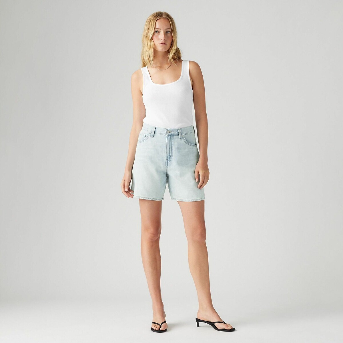 LEVI'S<br>Shorts folgados de cintura alta em mistura de linho
