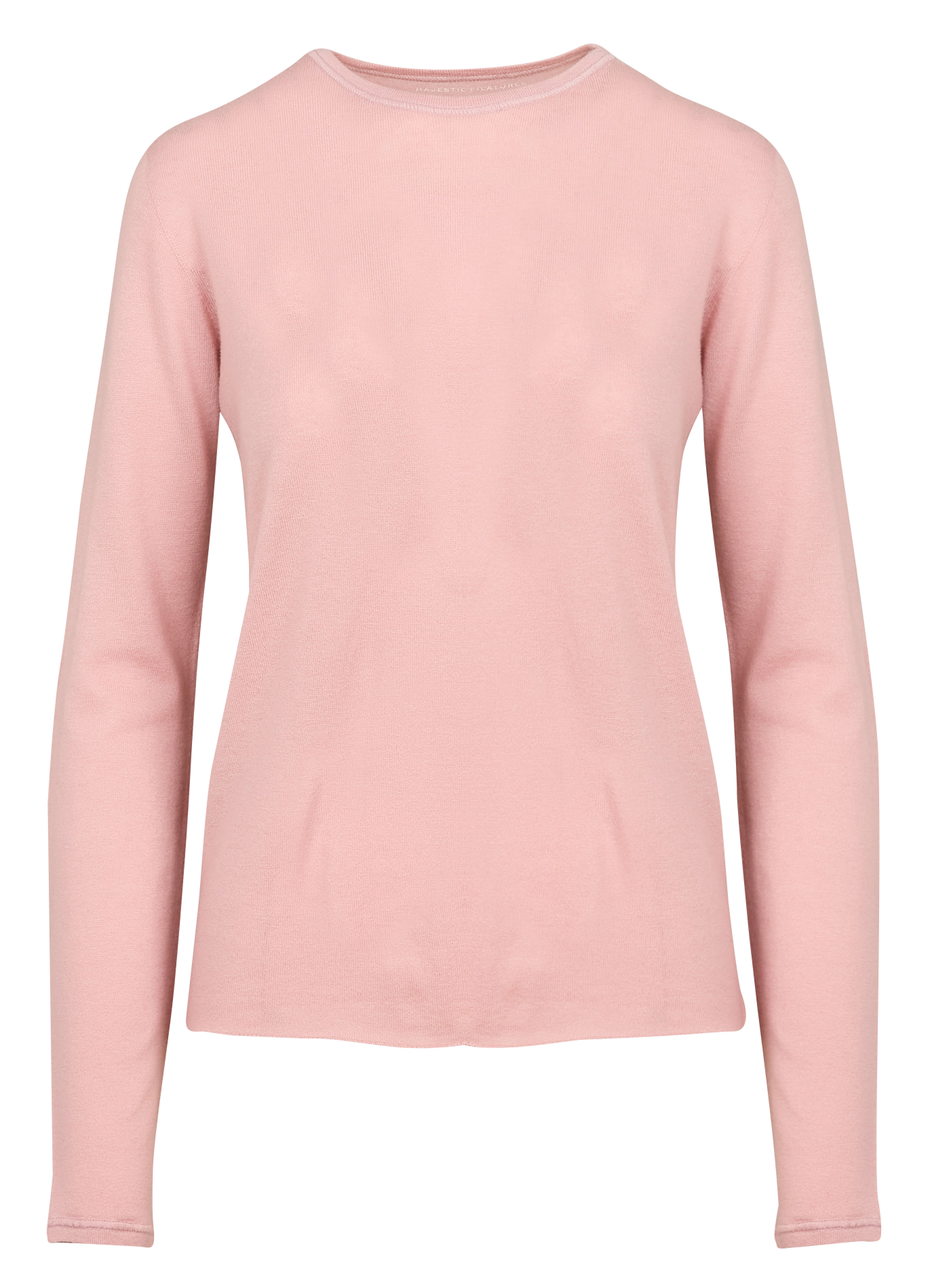 Pull fin col rond en cachemire | Rose