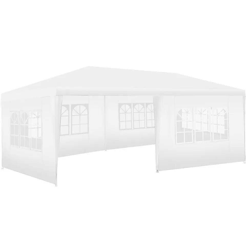 tectake Paviljoen Novara met 5 zijpanelen, waterdicht, 6x3m, Wit