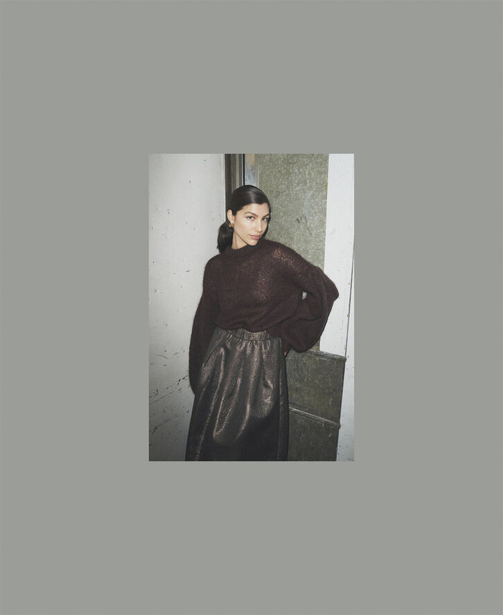 YAS YASGOSH HW MIDI SKIRT Gold colour