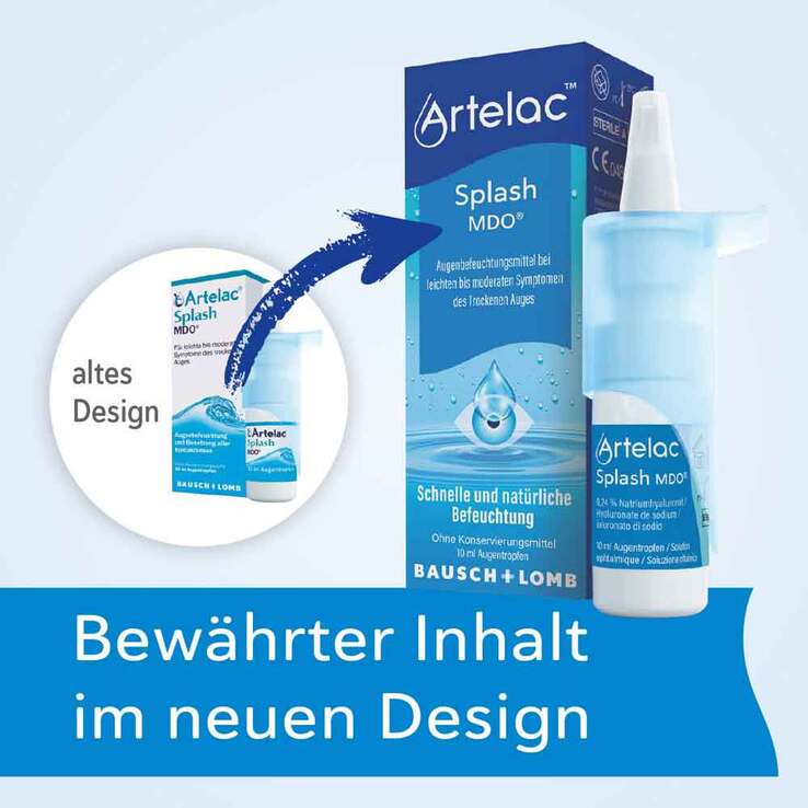 Artelac Splash MDO Augentropfen bei trockenen Augen, 2X15 ml