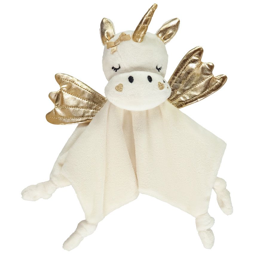 Doudou mouchoir Licorne pour bébé fille - Ecru