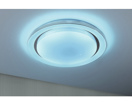 Dimbare LED-lamp 40W 2800 lm 2700-6500 K Ø 45 cm SpacyColor frameloos chroom/wit + afstandsbediening + RGB + sterrenhemel