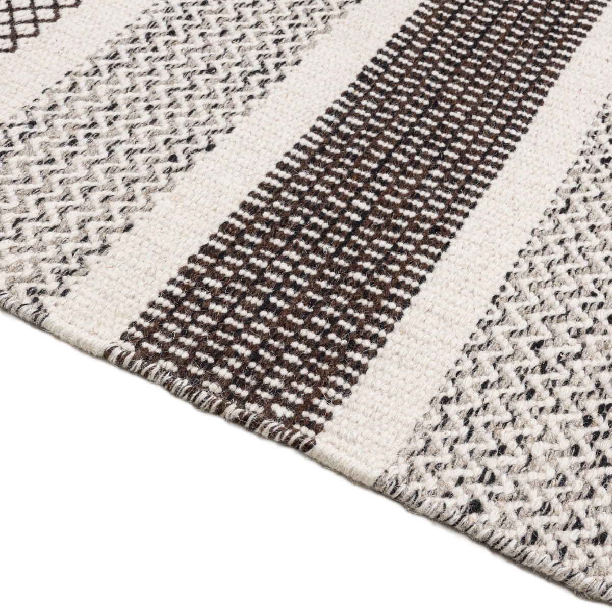 Omkeerbaar wollen vloerkleed in Scandinavisch design, tweezijdig Scandinavisch natuurgrijs, 55x80 cm