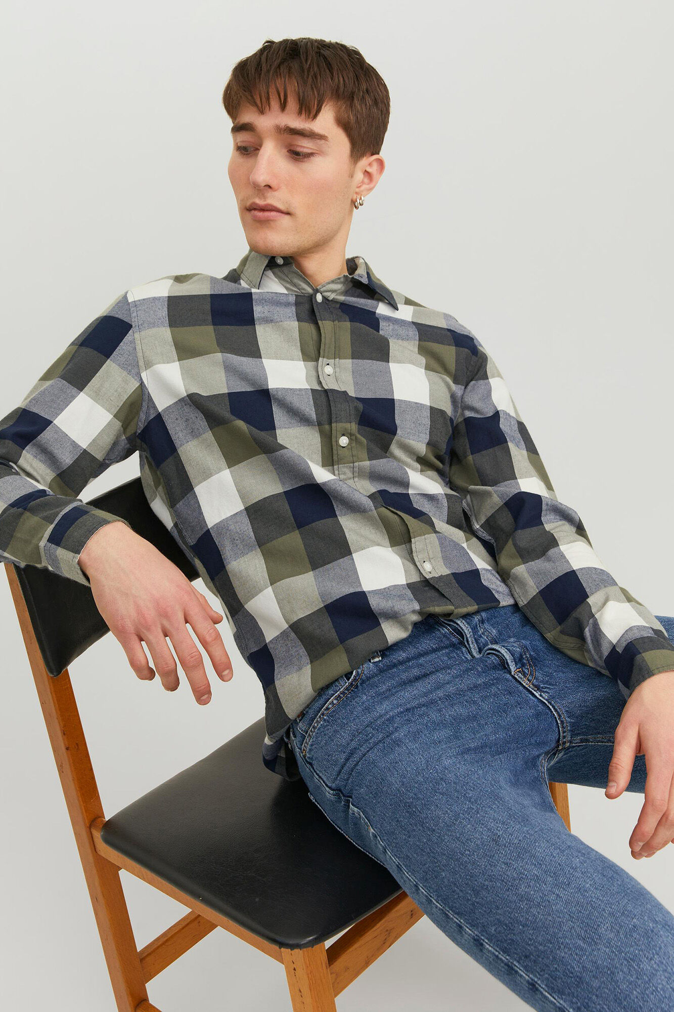 Camisa xadrez de sarja