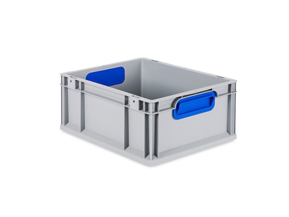 PROREGAL Eurobox Nextgen Kleur HxBxD 17 x 30 x 40 cm 16 liter Handgrepen Blauw Gesloten Gladde Bodem Euro Container Transportbox