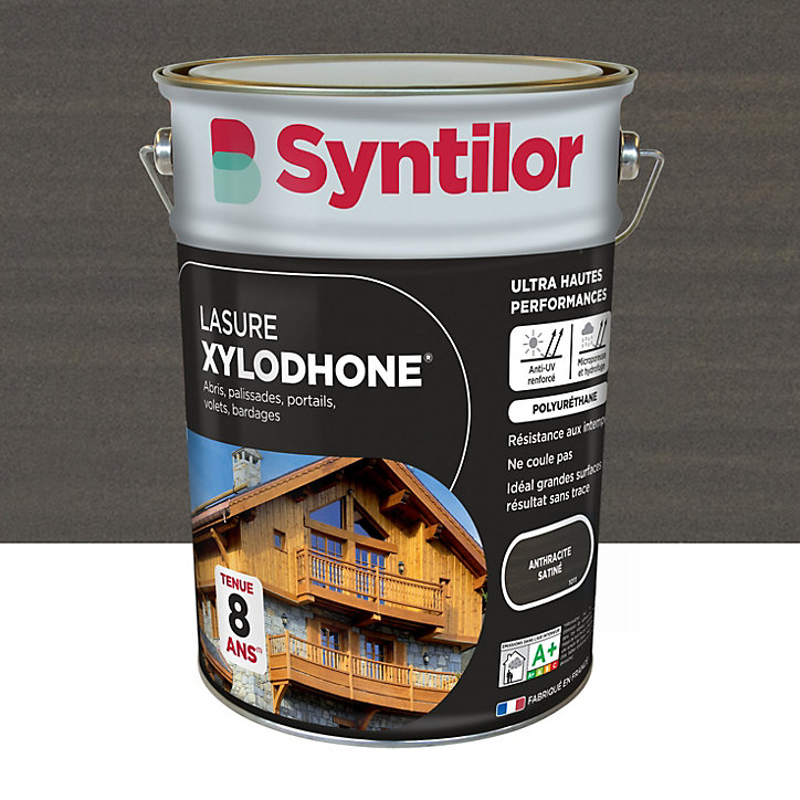 Lasure extérieure Syntilor Xylodhone Ultra Hautes Performances gris anthracite satin 5L