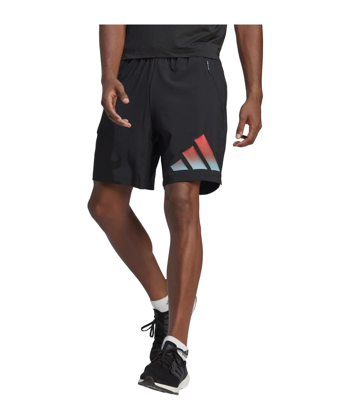 adidas 3Bar Short Schwarz Rot Blau