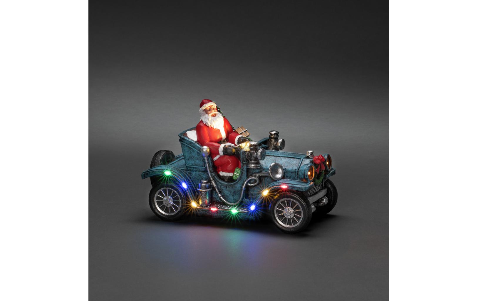 LED-Figur Weihnachtsmann im Auto, 16 cmLED Weihnachtsdekoration