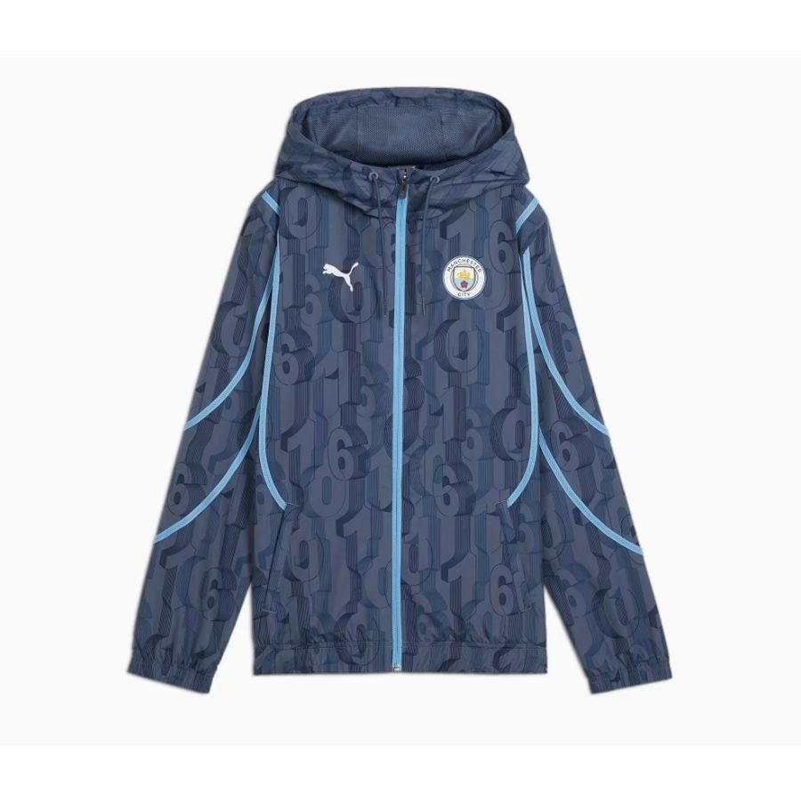 Manchester City Veste Avant-Match Woven Anthem - Inky Blue/Bleu Clair Femme
