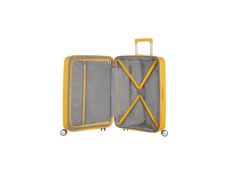 American Tourister Reisekoffer Soundbox 71.5 l, Golden Yell Ideal für einwöchige Reise
