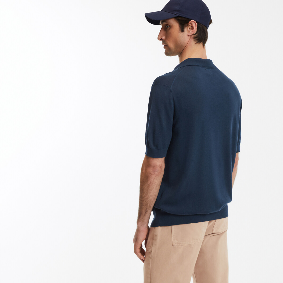 COLEÇÃO LA REDOUTE<br>Camisa polo com decote em V e mangas curtas