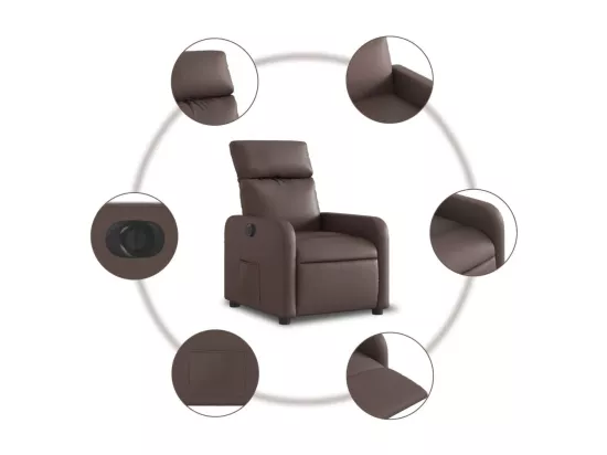Fauteuil inclinable électrique Marron Similicuir