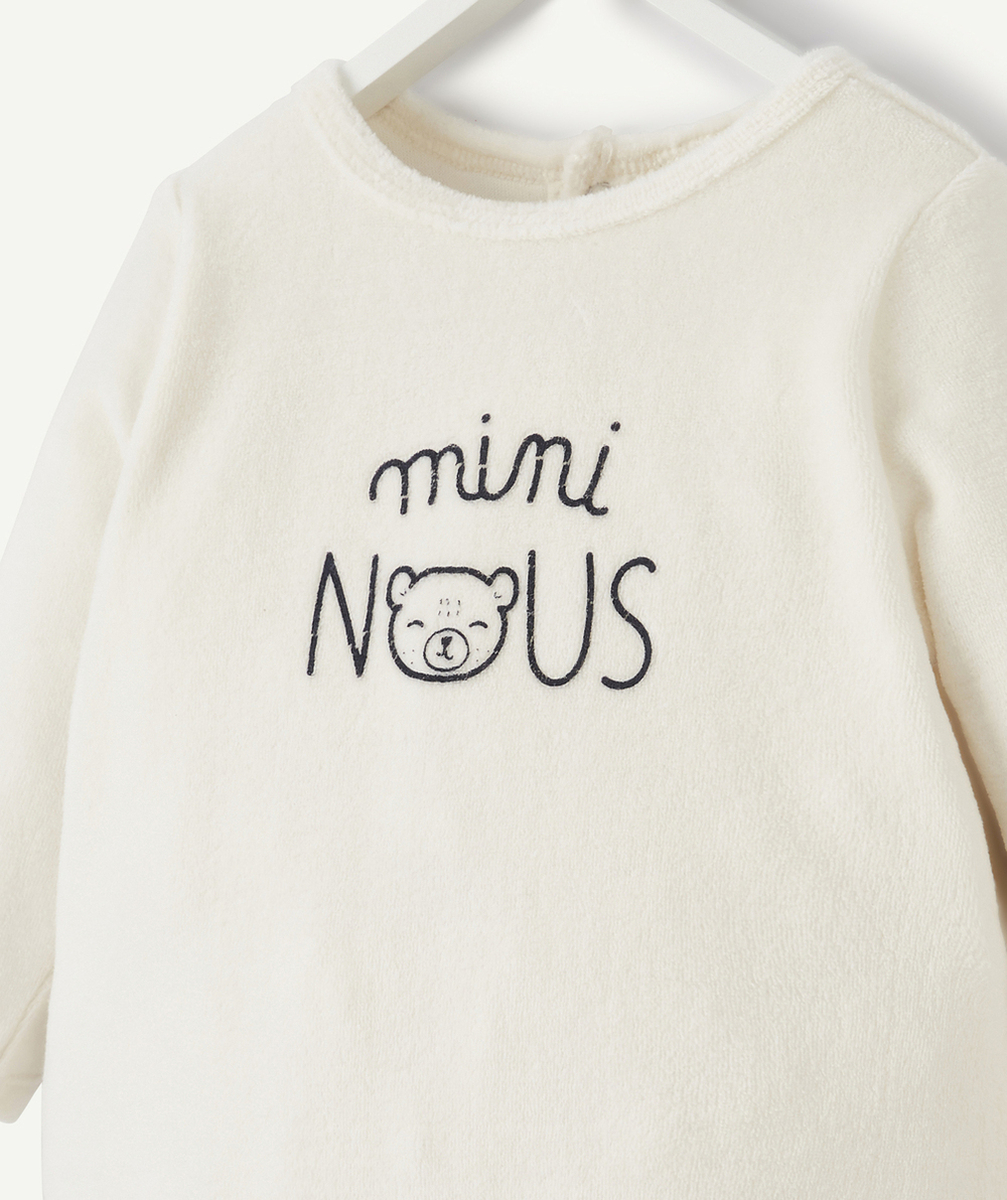 LE DORS BIEN BLANC EN COTON BIOLOGIQUE AVEC MESSAGE BÉBÉ