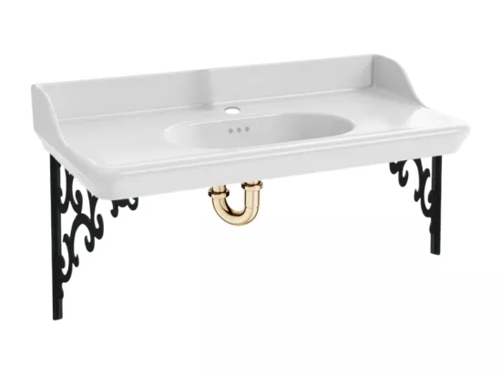 Pack plan vasque suspendu JACOB DELAFON Cléo 1889 + siphon or
