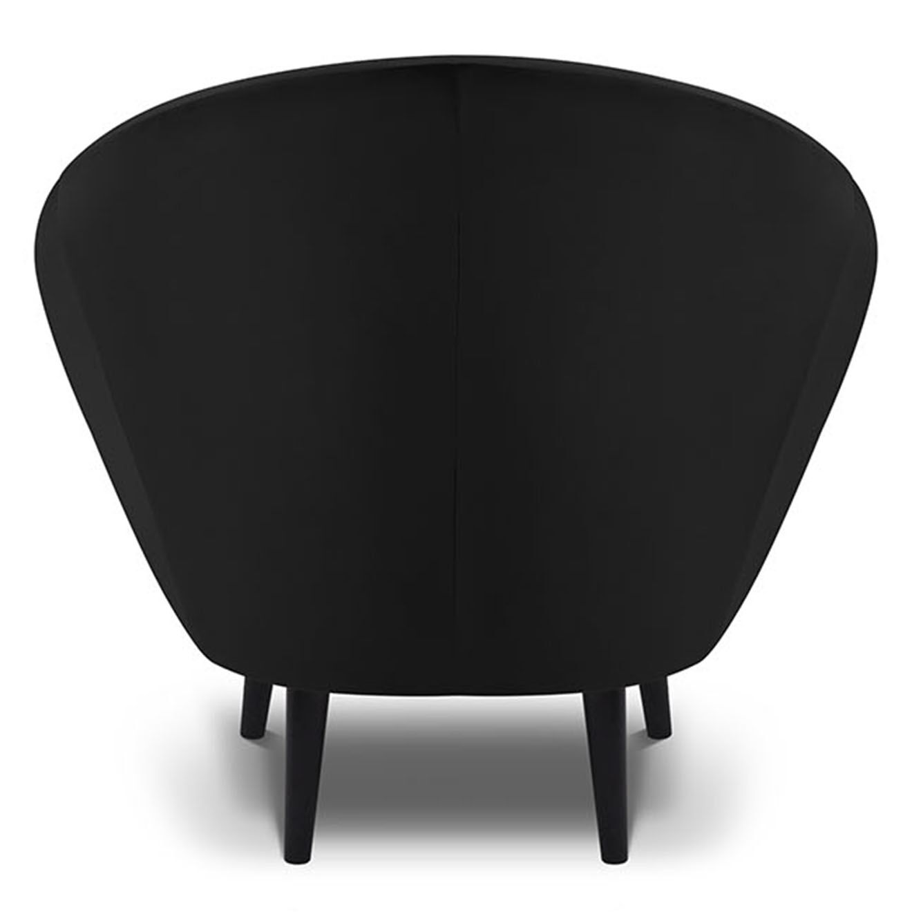 Mazzini Sofas Fauteuil velours petale noir - 94x90x92 cm