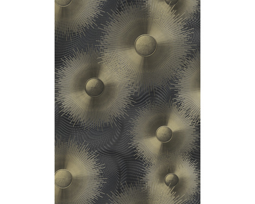 Vliesbehang 10191-15 Elle Decoration 2 Grafische Cirkels Zwart Goud