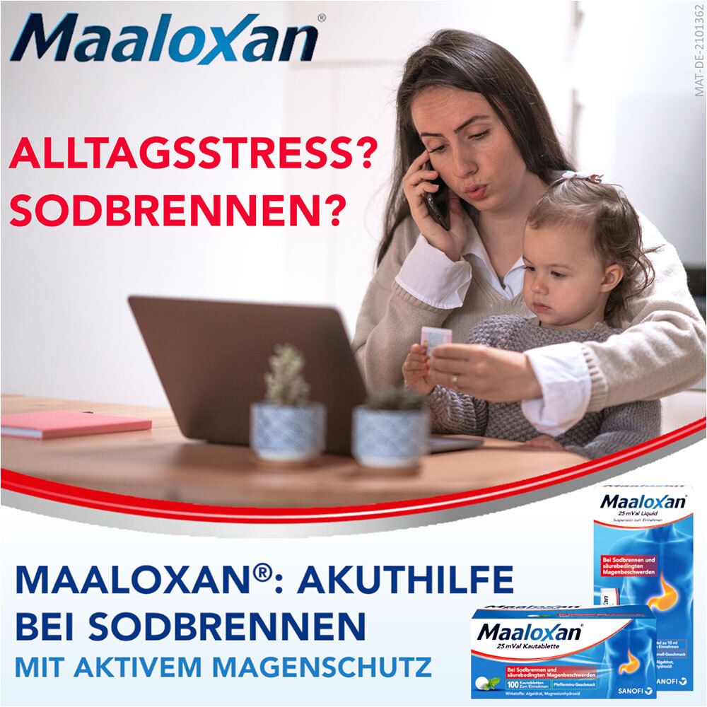 Maaloxan®  Suspension bei Sodbrennen mit Magenschmerzen