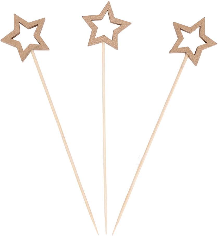 Senza cocktailprikkers Ster goud 10 stuks