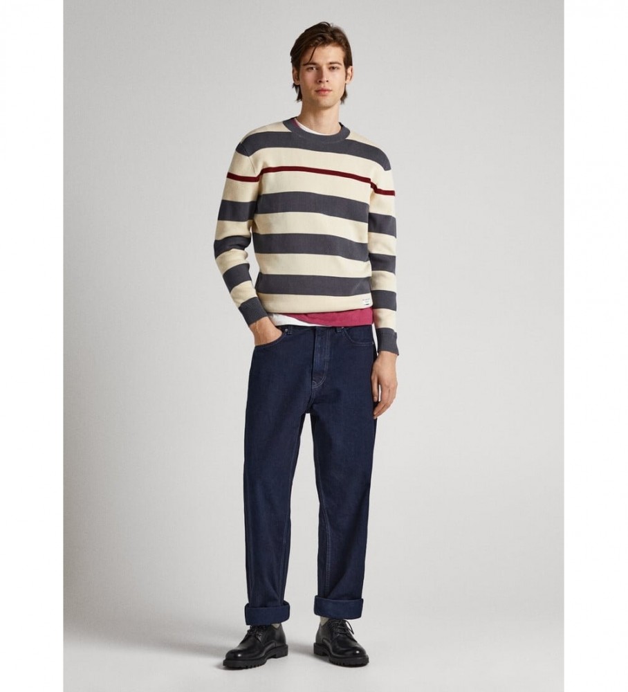 Pepe Jeans Jersey Simpkin branco, cinza escuro