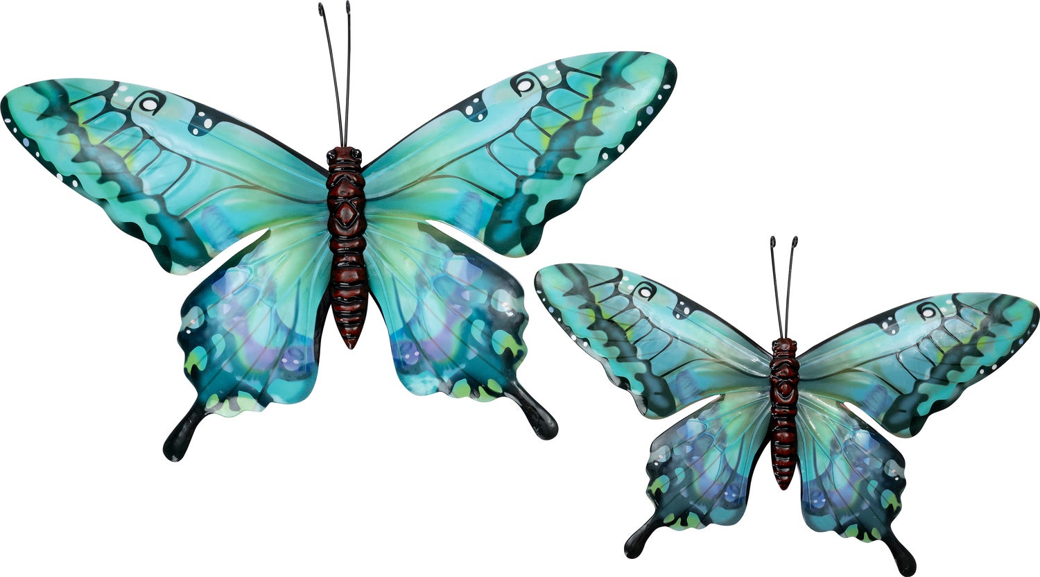 Intratuin tuin wanddecoratie vlinder blauw 20 x 34 x 1,5 cm