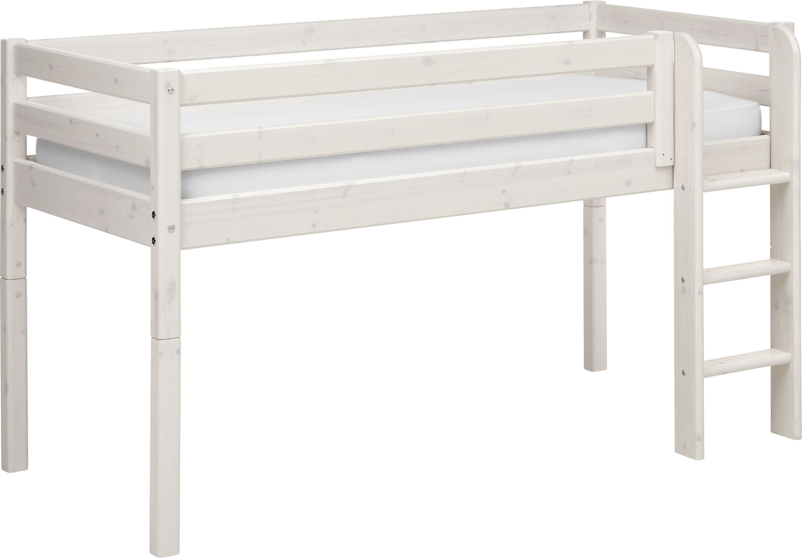 Flexa CLASSIC Halbhochbett - White Wash / B: 110.0 cm x T: 210.0 cm x H: 120.0 cm