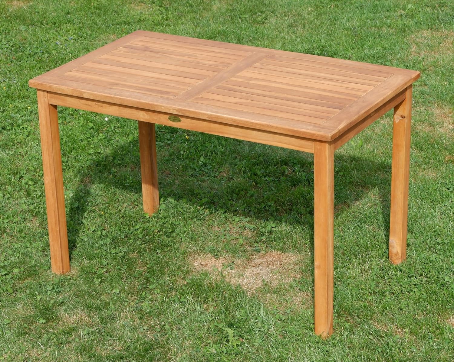 ALEOS. echt Teak Holztisch 120x70 cm Gartenmöbel Gartentisch Garten Tisch Holz sehr robust aus der Serie Alpen
