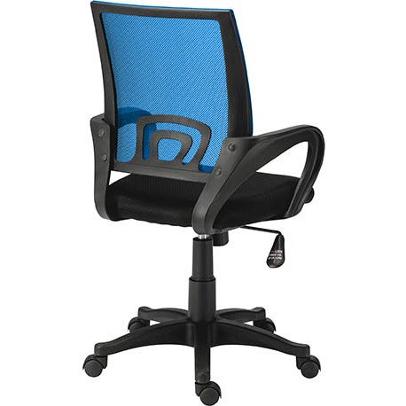Chaise de bureau SPRING tissu et maille coloré - avec accoudoirs et soutien lombaire - Mécanisme Basculant centré - Pied noir