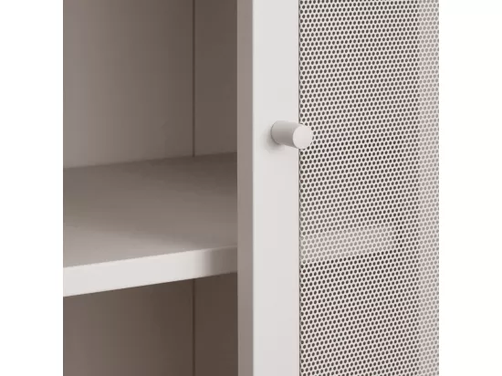 Kiso - Vaisselier 4 portes, 2 niches en métal H180cm - Grège