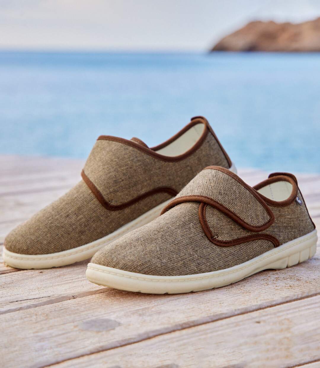 Mocassins Scratchés Toile Chinée Estivale