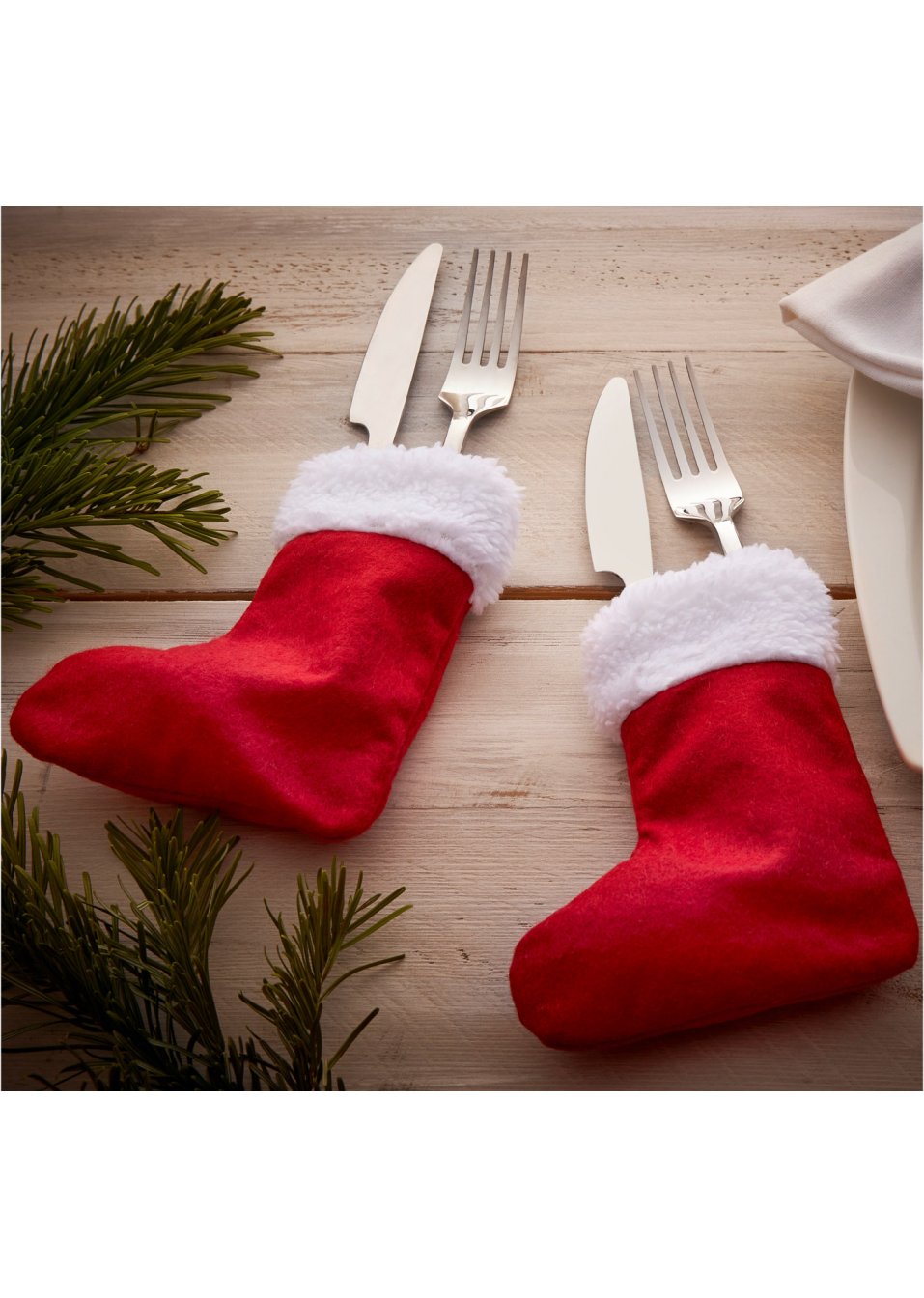 Bottes de Noël porte-couverts (Ens. 6 pces.)