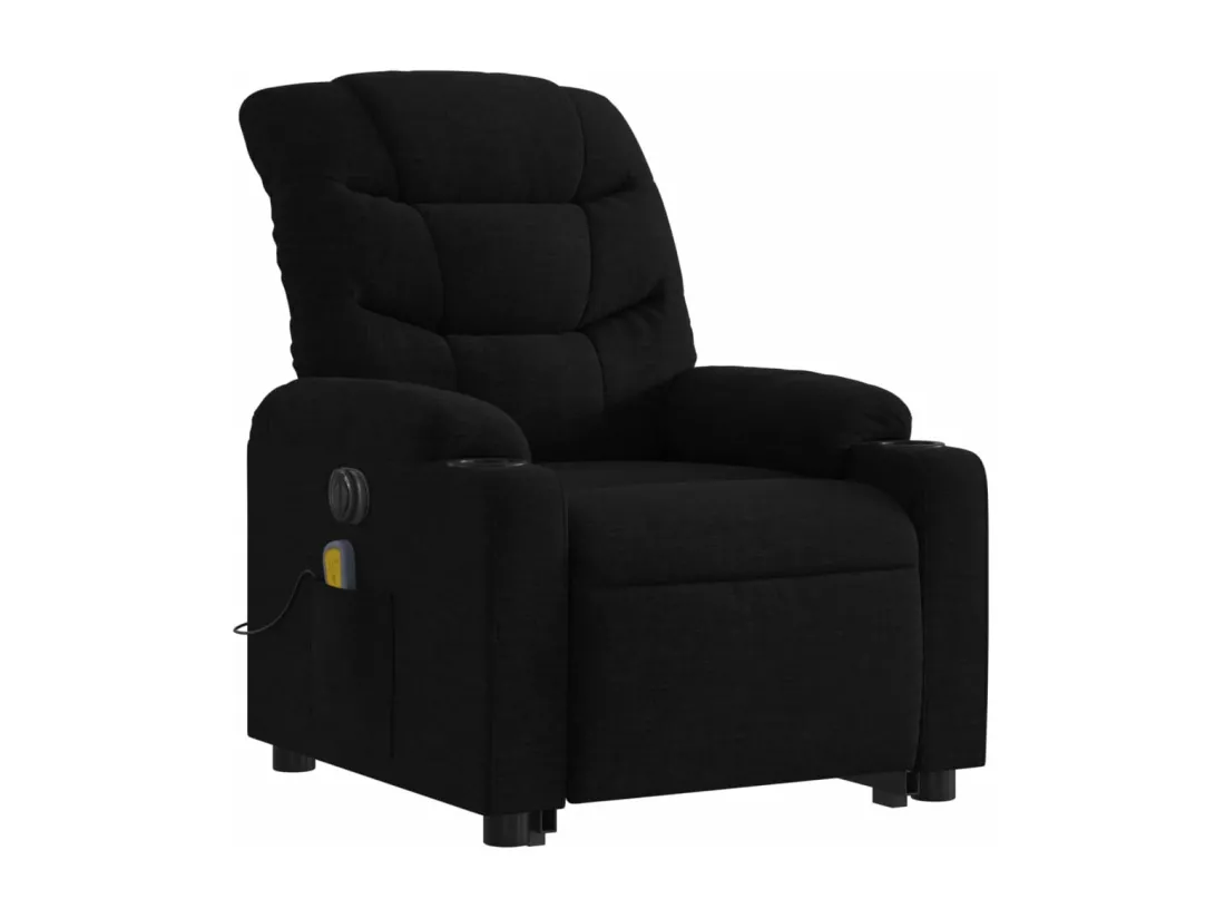 Fauteuil inclinable massant électrique Noir Tissu